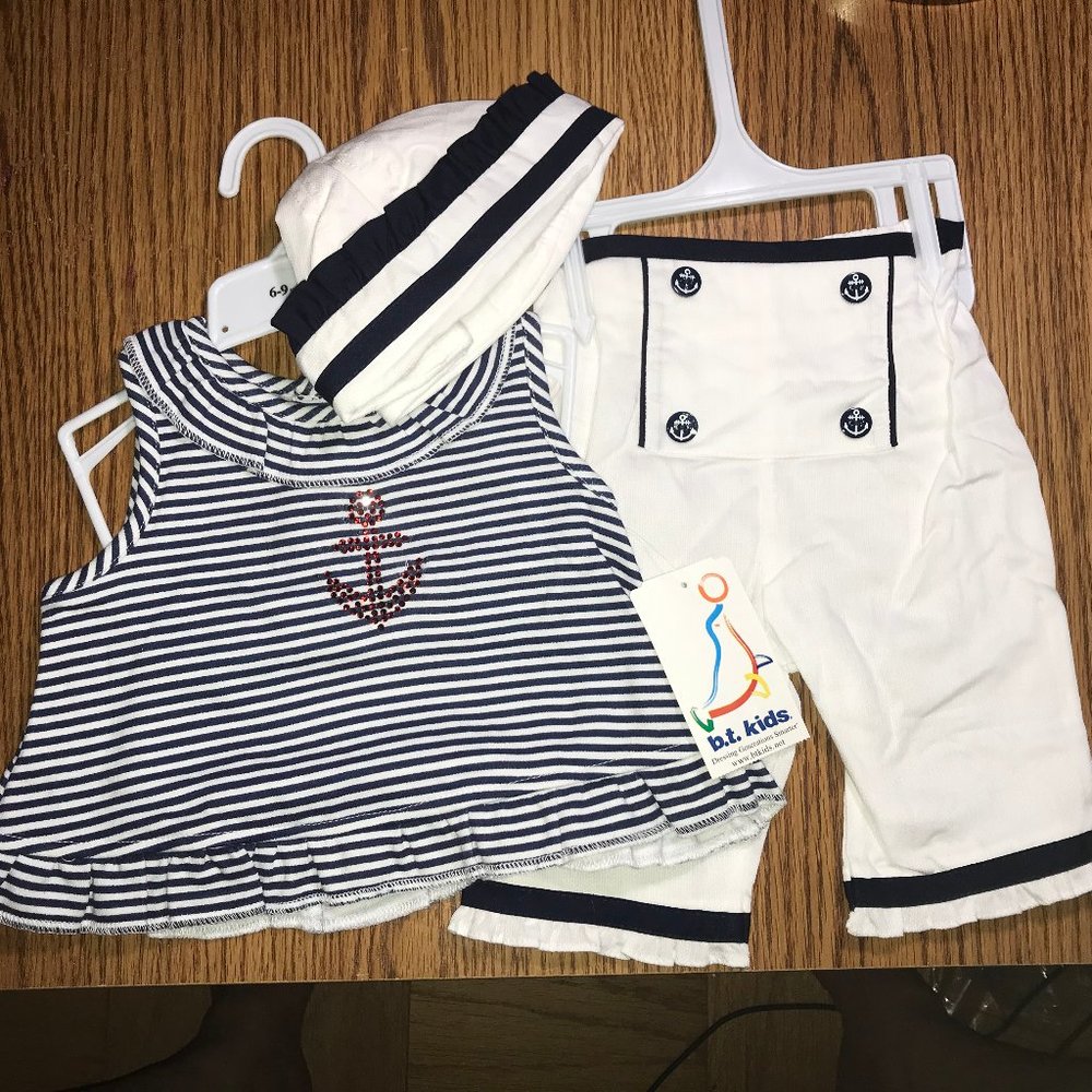 BT Kids girls 6-9 months sailor outfit NWT - Picture 2 of 5